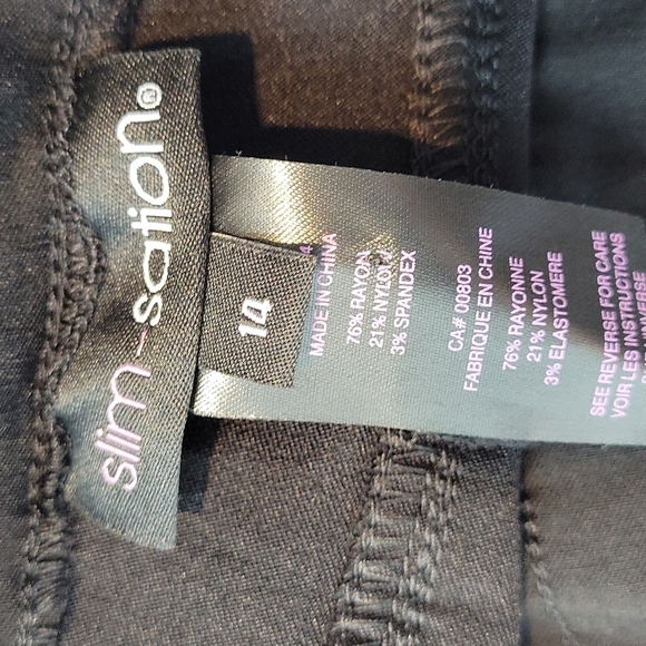 SLIM-SATION Black GOLF shorts size 14 / pull on bermuda / high waist - Picture 6 of 8